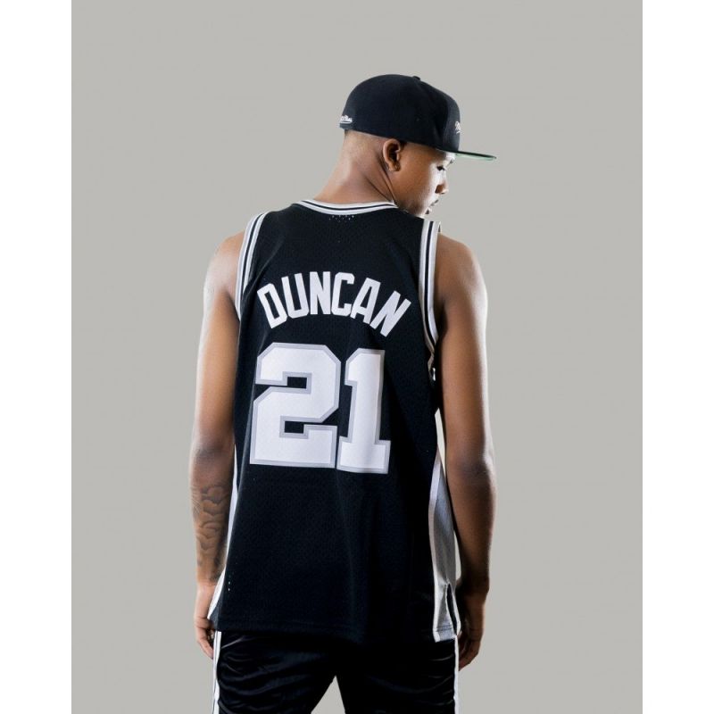 Mitchell &amp; Ness NBA Swingman San Antonio Spurs Tim Duncan T-Shirt SMJYGS18208-SASBLCK98TDU
