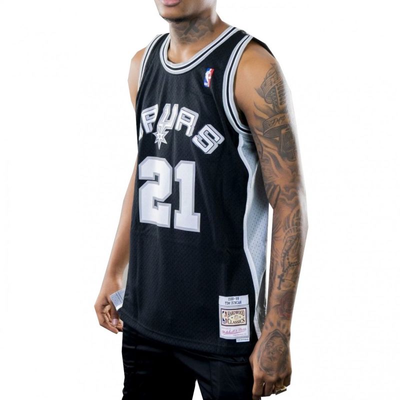 Mitchell & Ness NBA Swingman San Antonio Spurs Tim Duncan T-Shirt SMJYGS18208-SASBLCK98TDU - Sportmania.hu