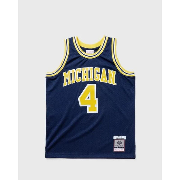 Mitchell &amp; Ness NCAA Swingman Road Jersey Michigan1991 Chris Webber SMJY4437-UMI91CWEASBL