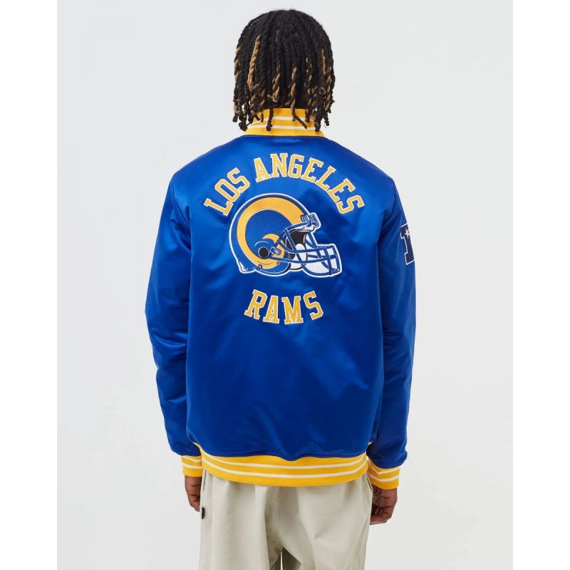 Mitchell &amp; Ness NFL Heavyweight Satin Jacket Los Angeles Rams M OJBF3413-LARYYPPPROYA