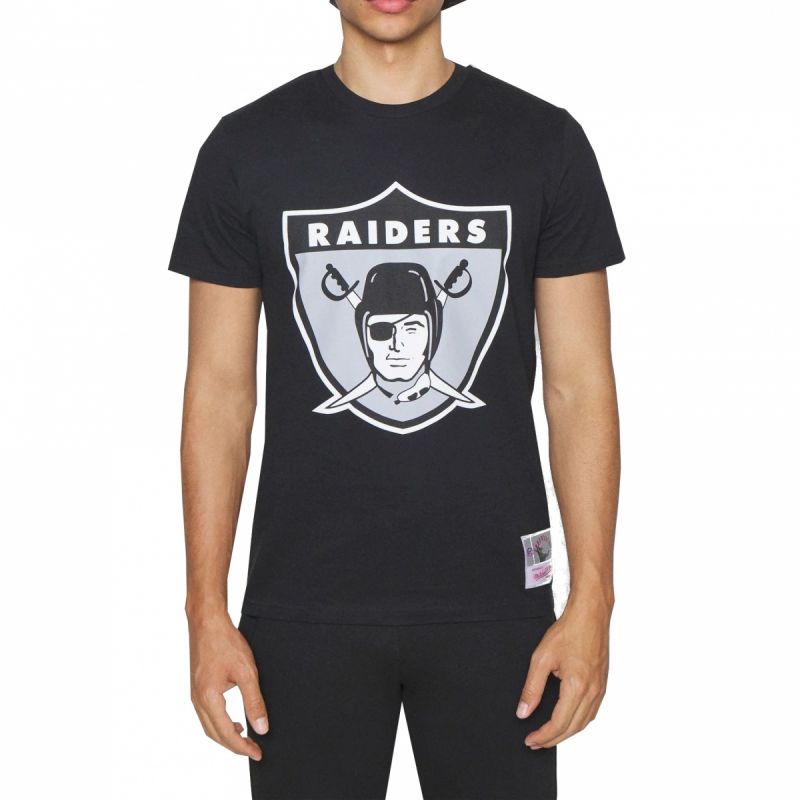 Mitchell &amp; Ness NFL Oakland Raiders Team Logo Tee BMTRINTL1270-ORABLCK