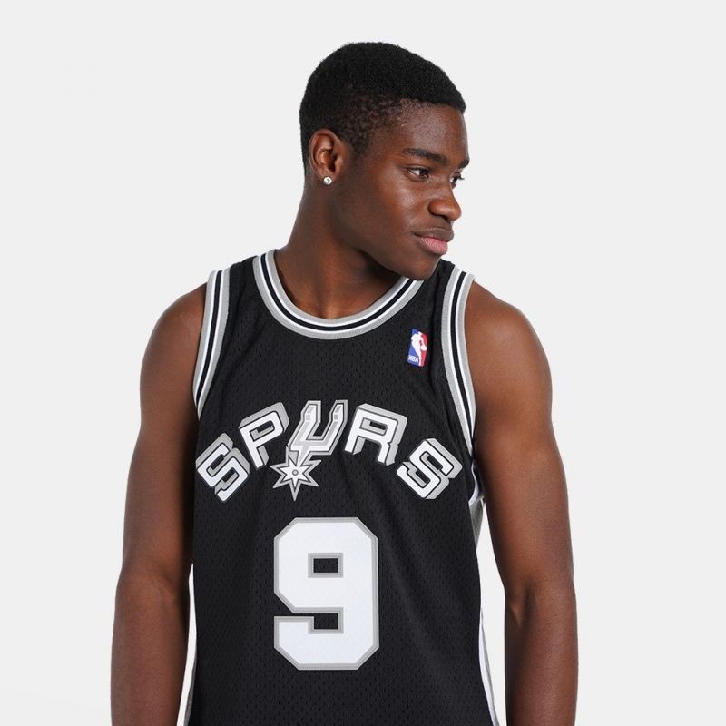 Mitchell &amp; Ness San Antonio Spurs NBA Swingman Jersey Spurs 2001 Tony Parker M SMJYLG19018-SASBLCK01TPA
