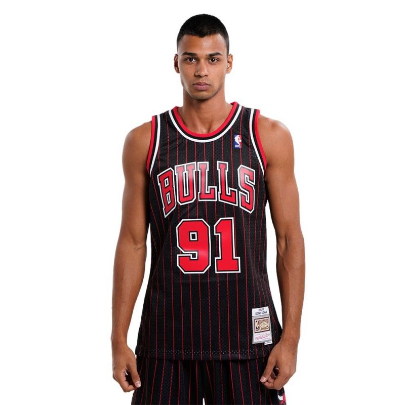 Mitchell &amp; Ness Chicago Bulls Nba Swingman Alternate Jersey Bulls 95 Dennis Rodman M Smjygs18150-cbublck95drd