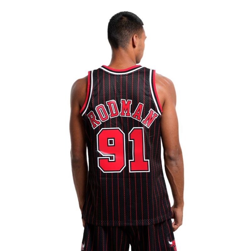 Mitchell &amp; Ness Chicago Bulls Nba Swingman Alternate Jersey Bulls 95 Dennis Rodman M Smjygs18150-cbublck95drd