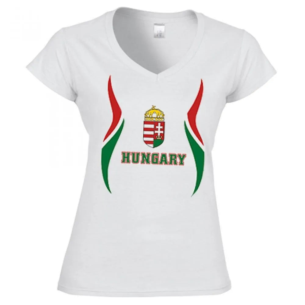 Msport Hungary Női Szurkolói Póló - Fehér V-nyakú
