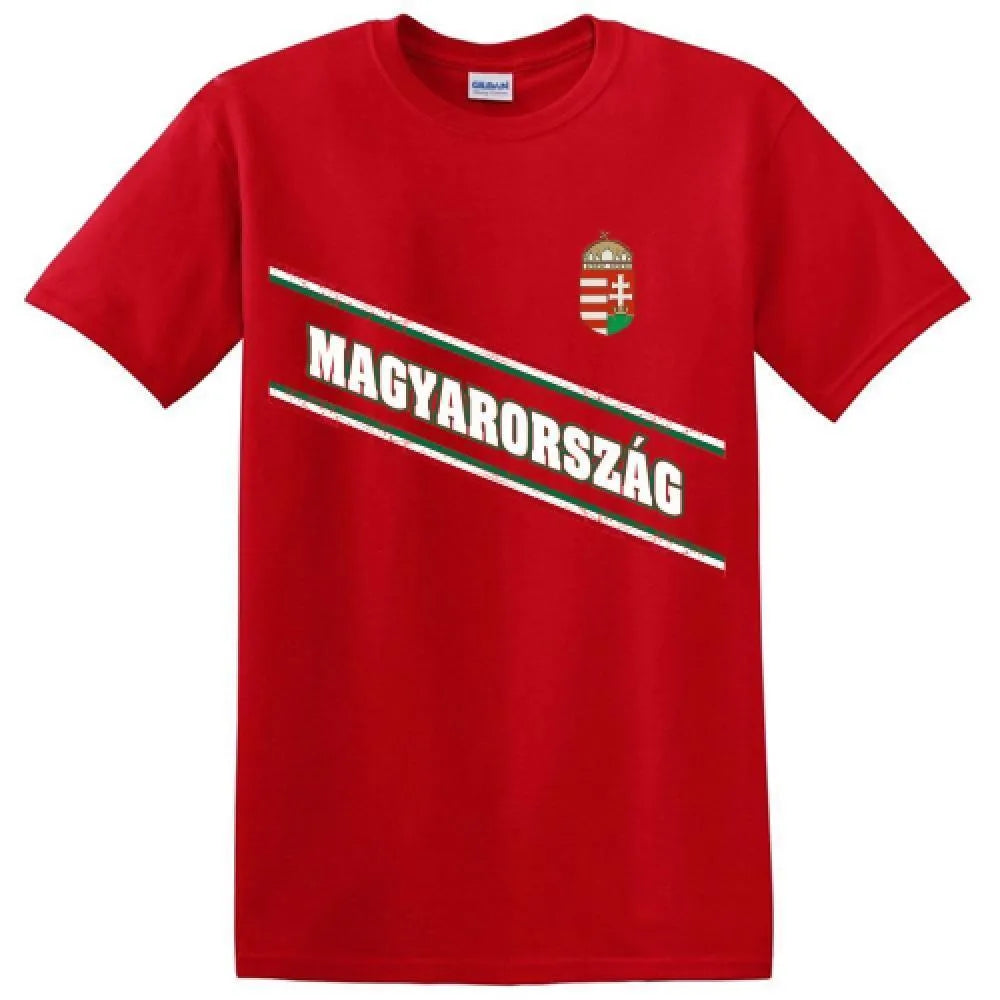 Msport Magyarország Férfi Póló - Piros Címeres Magyar Szurkolói