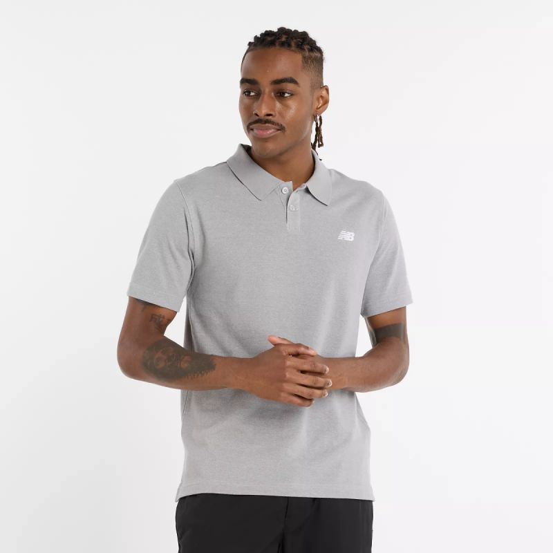 New Balance Cotton Pique Polo Shirt M Mt51519ag