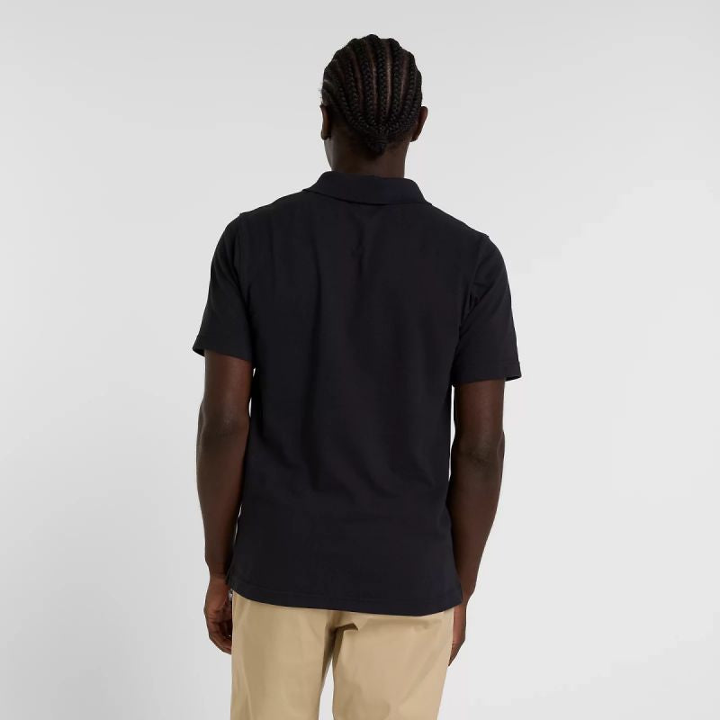 New Balance Cotton Pique Polo Shirt M Mt51519bk
