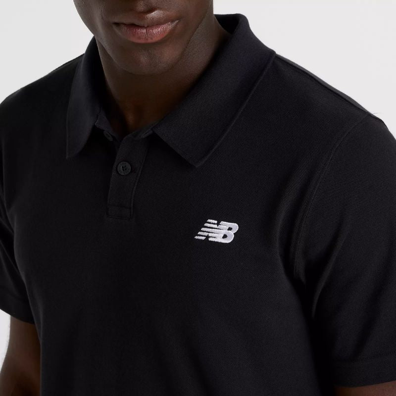 New Balance Cotton Pique Polo Shirt M Mt51519bk