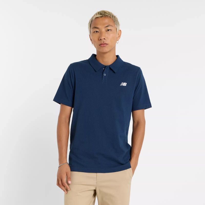 New Balance Cotton Pique Polo Shirt M Mt51519nny