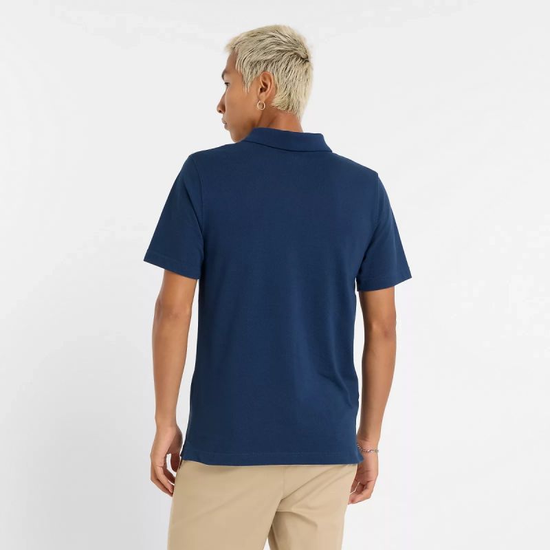 New Balance Cotton Pique Polo Shirt M Mt51519nny