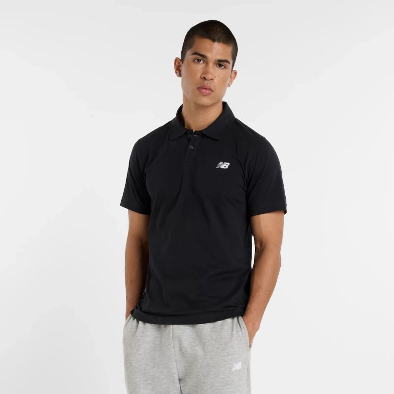 New Balance Jersey Polo Shirt M Mt51504bk