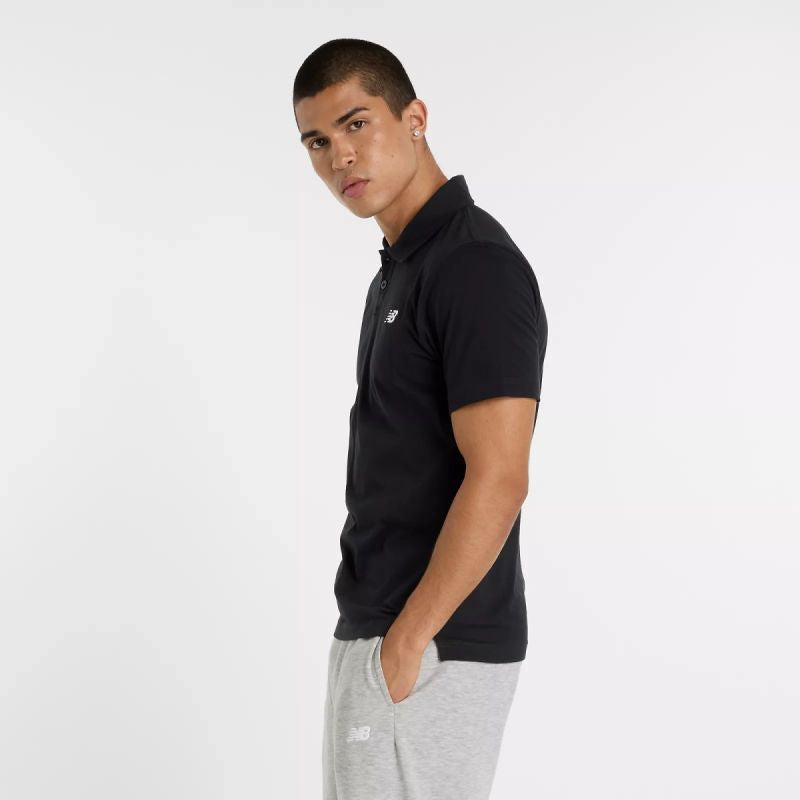 New Balance Jersey Polo Shirt M Mt51504bk