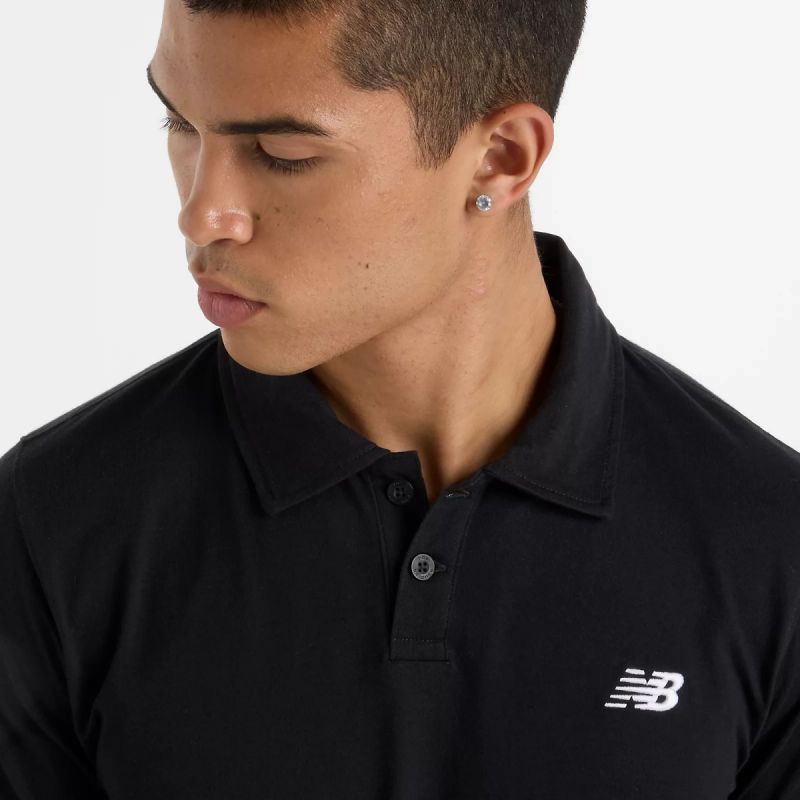 New Balance Jersey Polo Shirt M Mt51504bk