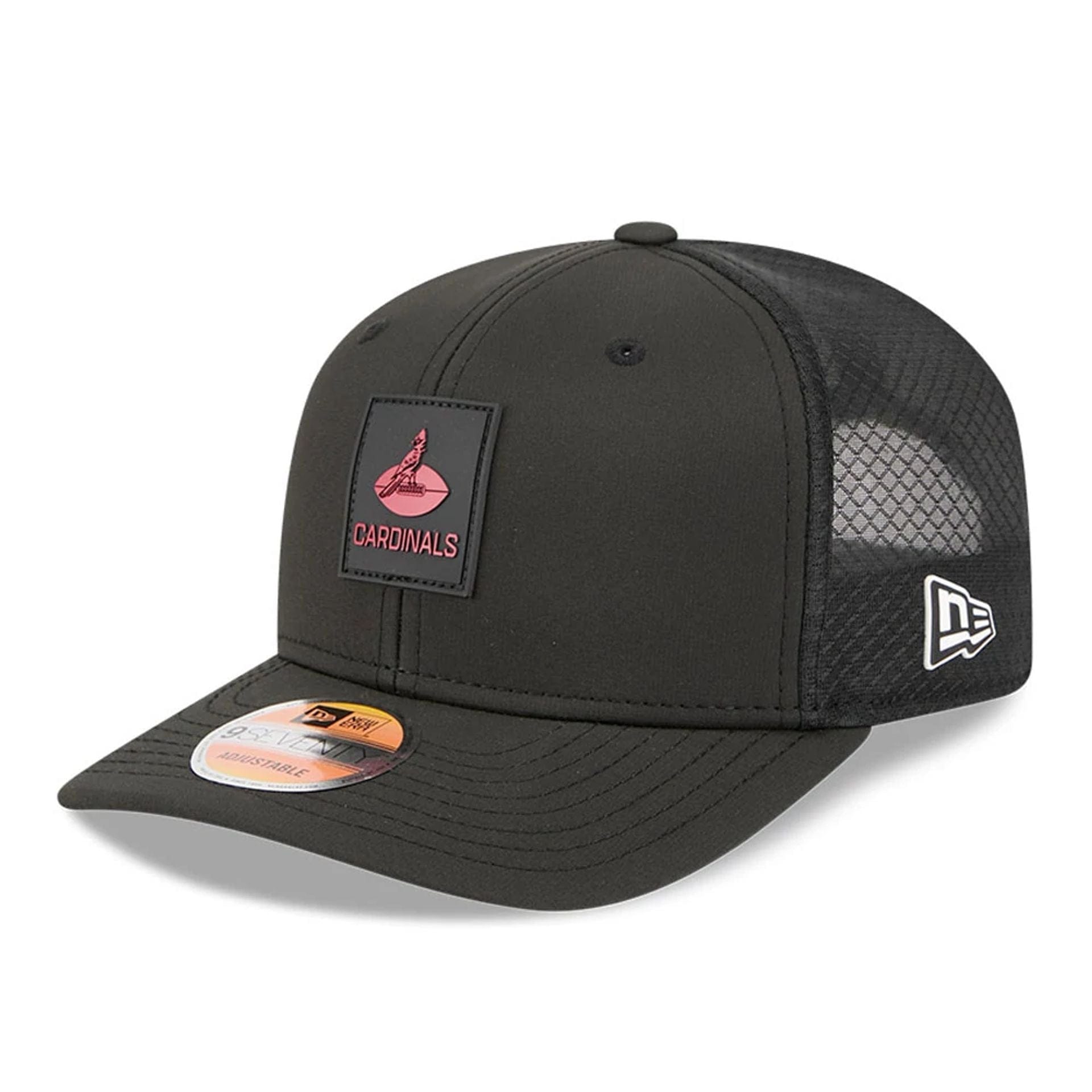 New Era Arizona Cardinals NFL Sideline 2025 Black 9SEVENTY Trucker Stretch Snap - baseball sapka