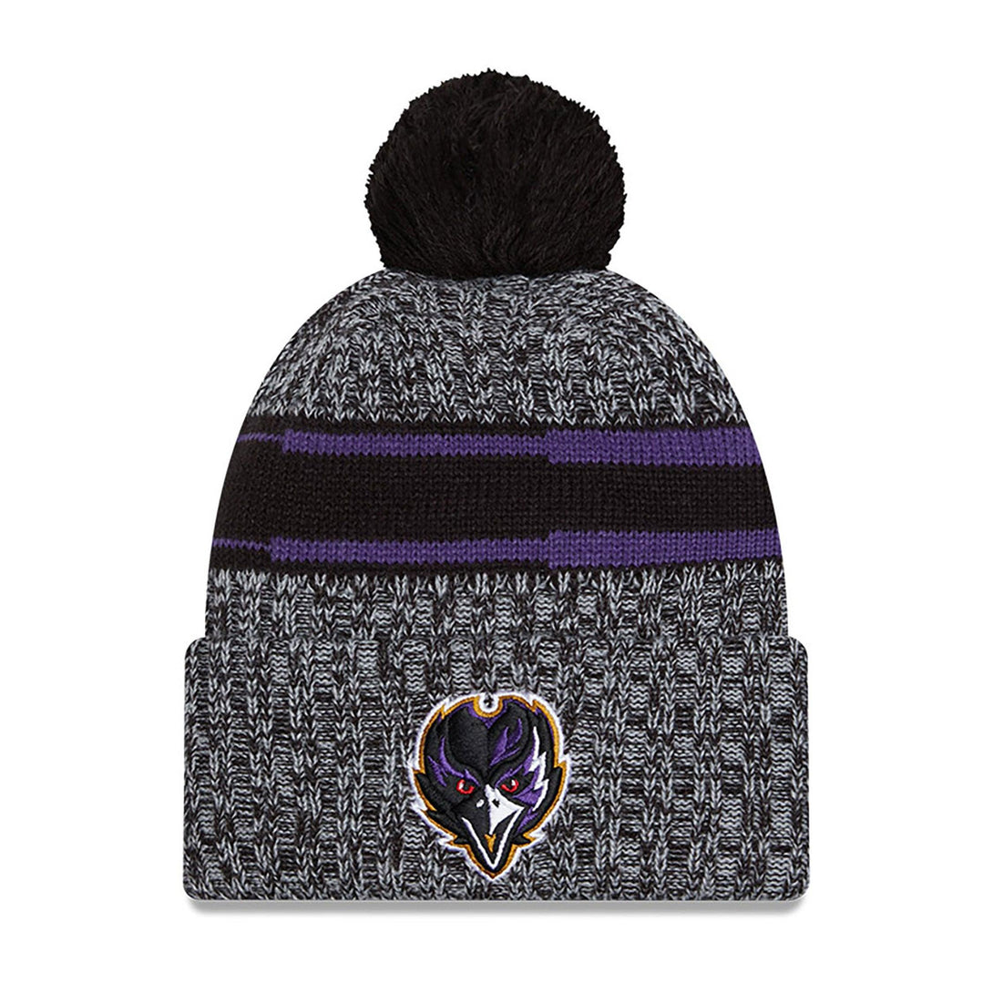 New Era Baltimore Ravens NFL Sideline 2023 Black Bobble Knit kötött sapka - Sportmania.hu