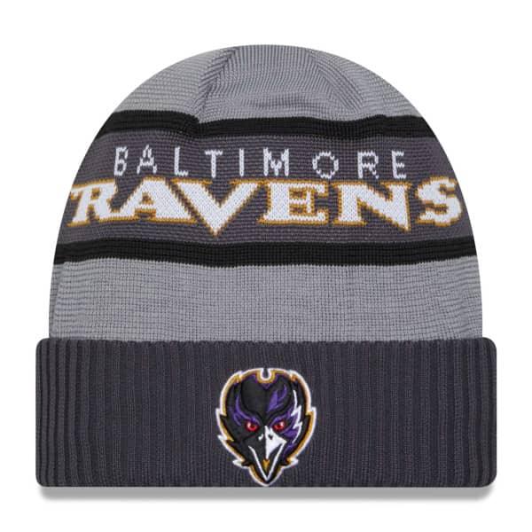 New Era Baltimore Ravens NFL Sideline 2023 Grey Cuff Knit Beanie kötött sapka - Sportmania.hu