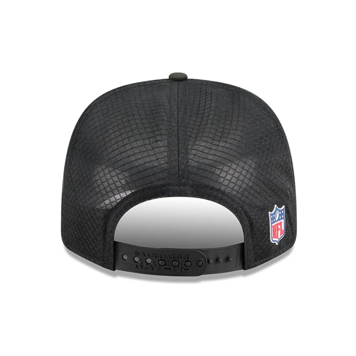 New Era Baltimore Ravens NFL Sideline 2025 Black 9SEVENTY Trucker Stretch Snap - baseball sapka