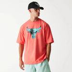 New Era Chicago Bulls NBA All Over Print Infill Pink Oversized férfi póló