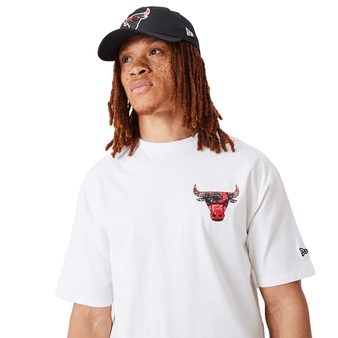 New era Nba Repeat Logo Chicago Bulls T-shirt White