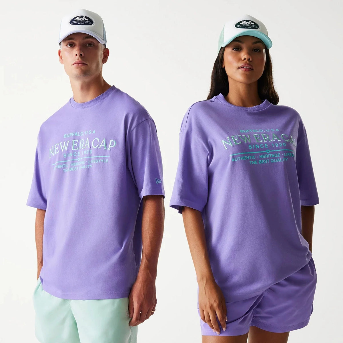 New Era Graphic Purple Oversized férfi póló