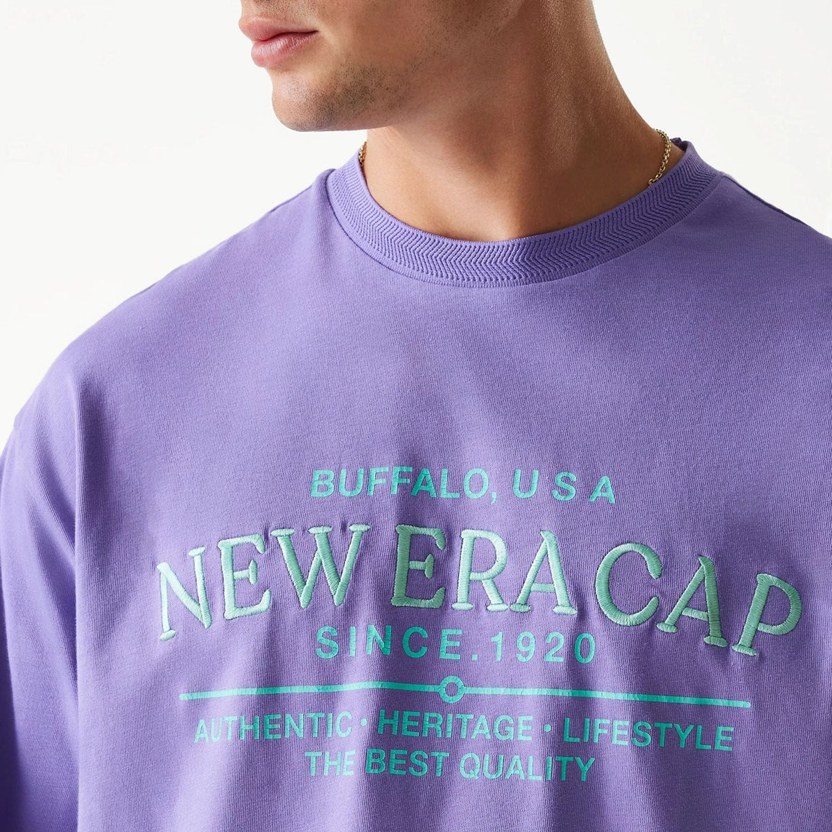 New Era Graphic Purple Oversized férfi póló