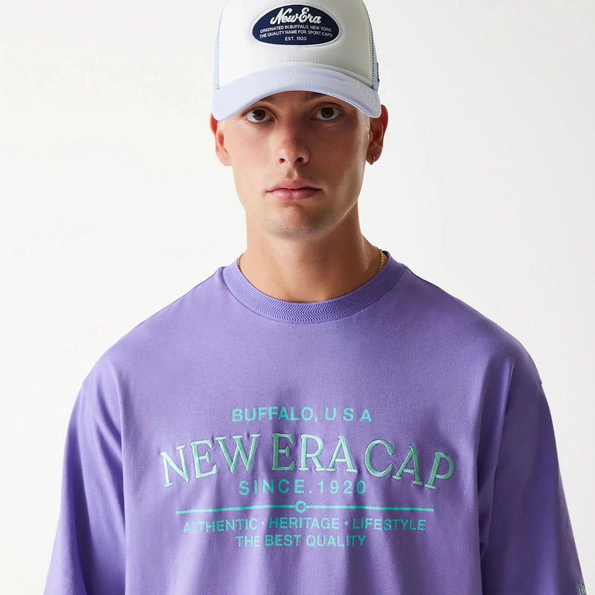 New Era Graphic Purple Oversized férfi póló