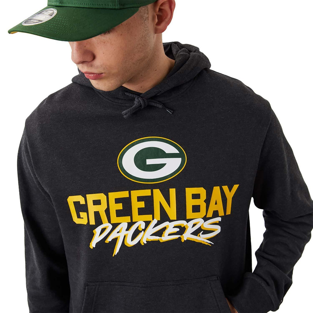 New Era Green Bay Packers NFL Script Dark Grey kapucnis pulóver - Sportmania.hu
