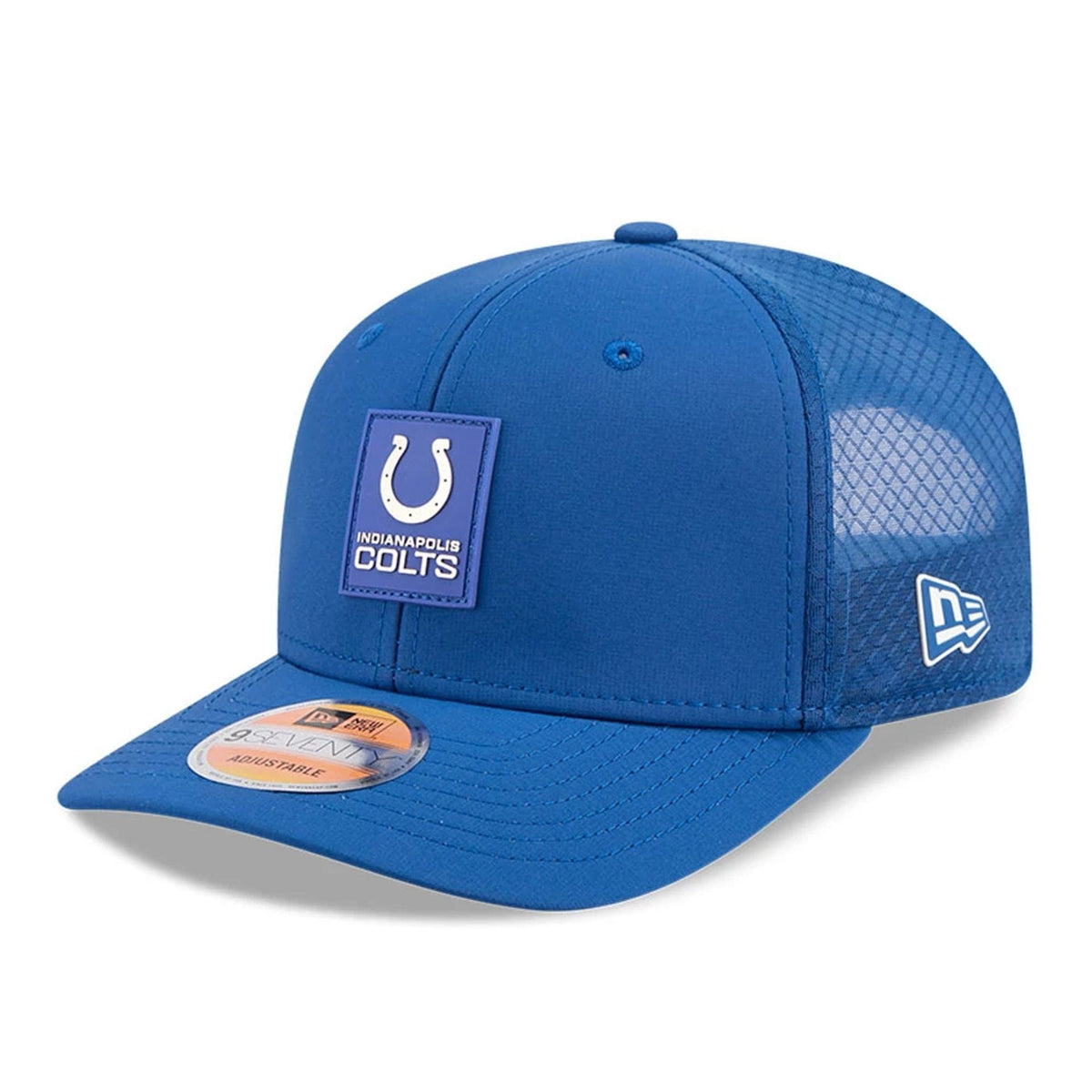 New Era Indianapolis Colts NFL Sideline 2025 Blue 9SEVENTY Trucker Stretch Snap - baseball sapka