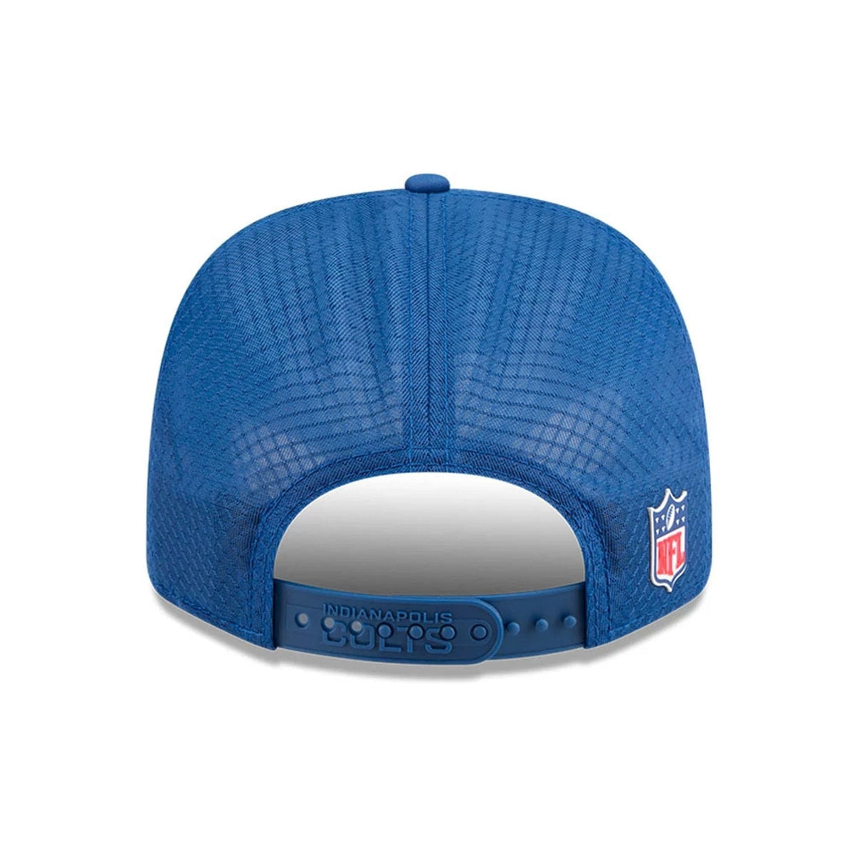 New Era Indianapolis Colts NFL Sideline 2025 Blue 9SEVENTY Trucker Stretch Snap - baseball sapka