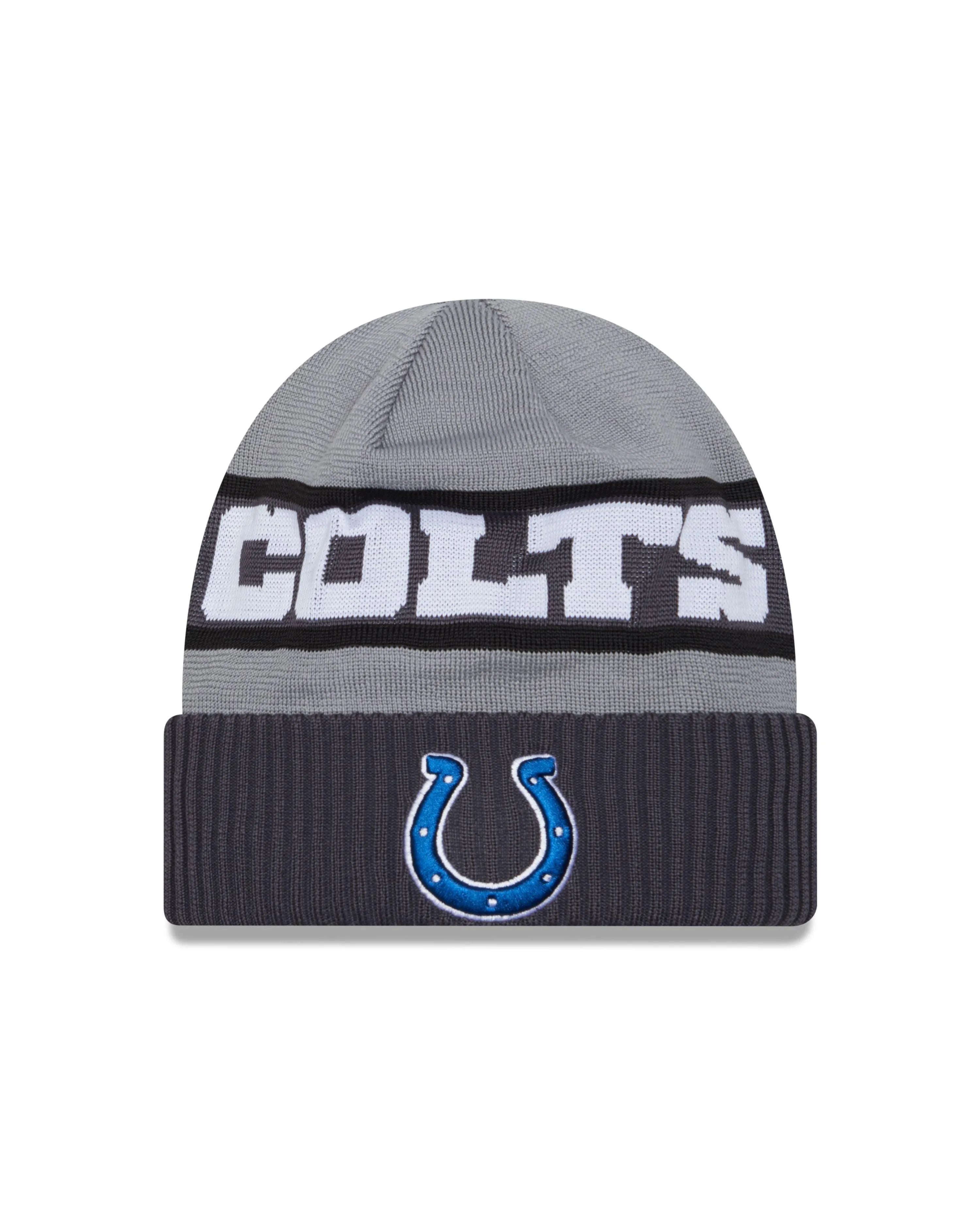 New Era Indianapolis Colts NFL Sideline Grey Cuff Knit kötött sapka
