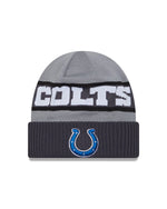 New Era Indianapolis Colts NFL Sideline Grey Cuff Knit kötött sapka