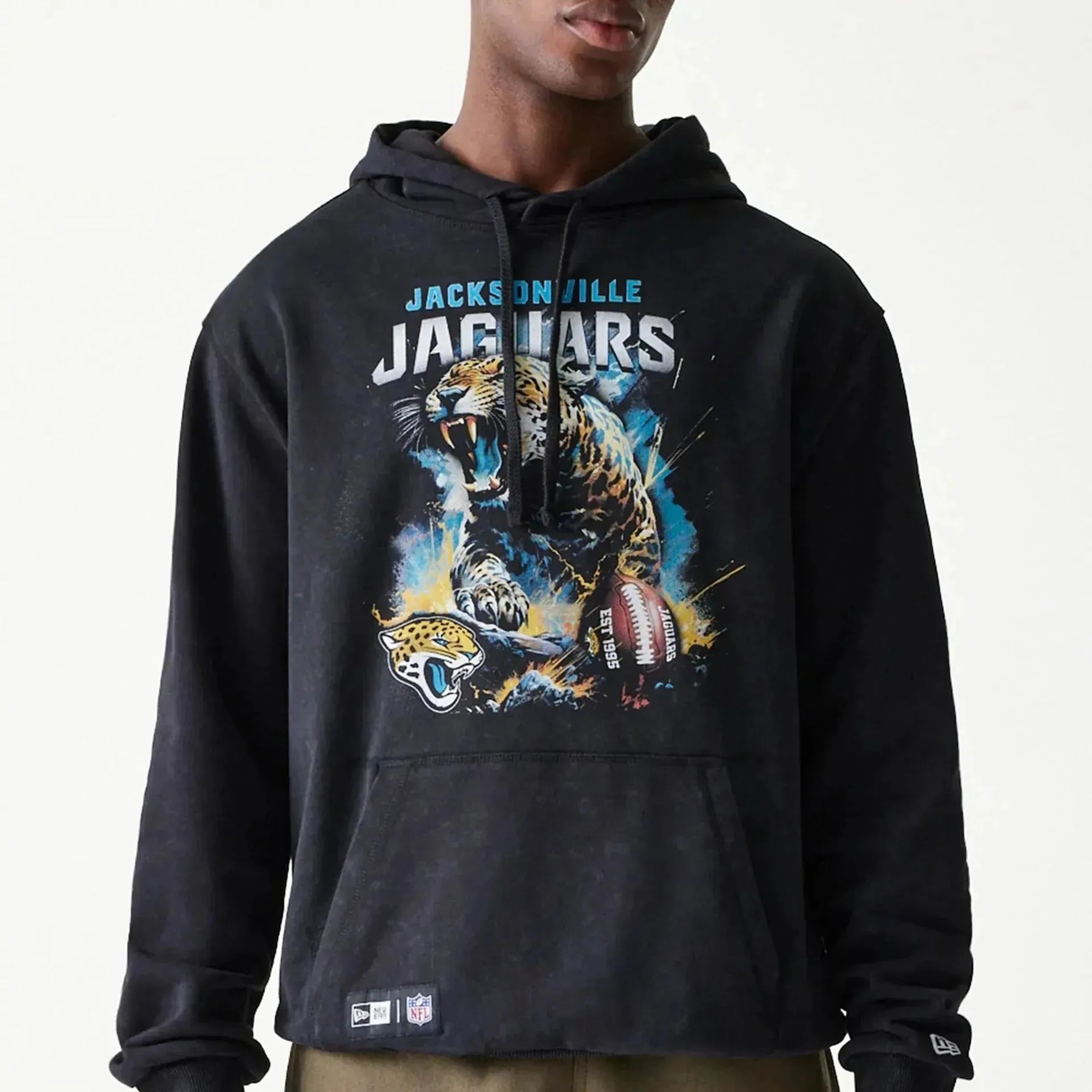 New Era Jacksonville Jaguars NFL Games Premium Apparel Black Oversized kapucnis pulóver - Sportmania.hu