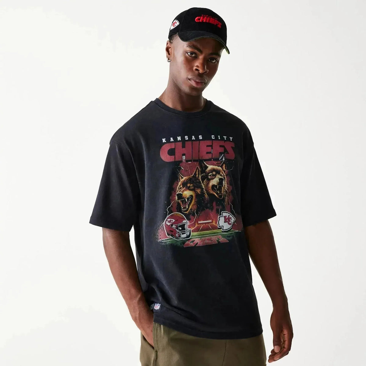 New Era Kansas City Chiefs NFL Games Premium Apparel Black Oversized férfi póló