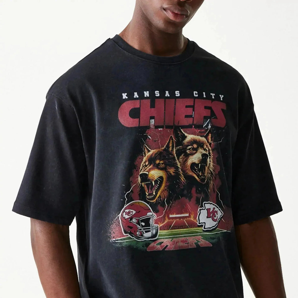 New Era Kansas City Chiefs NFL Games Premium Apparel Black Oversized férfi póló