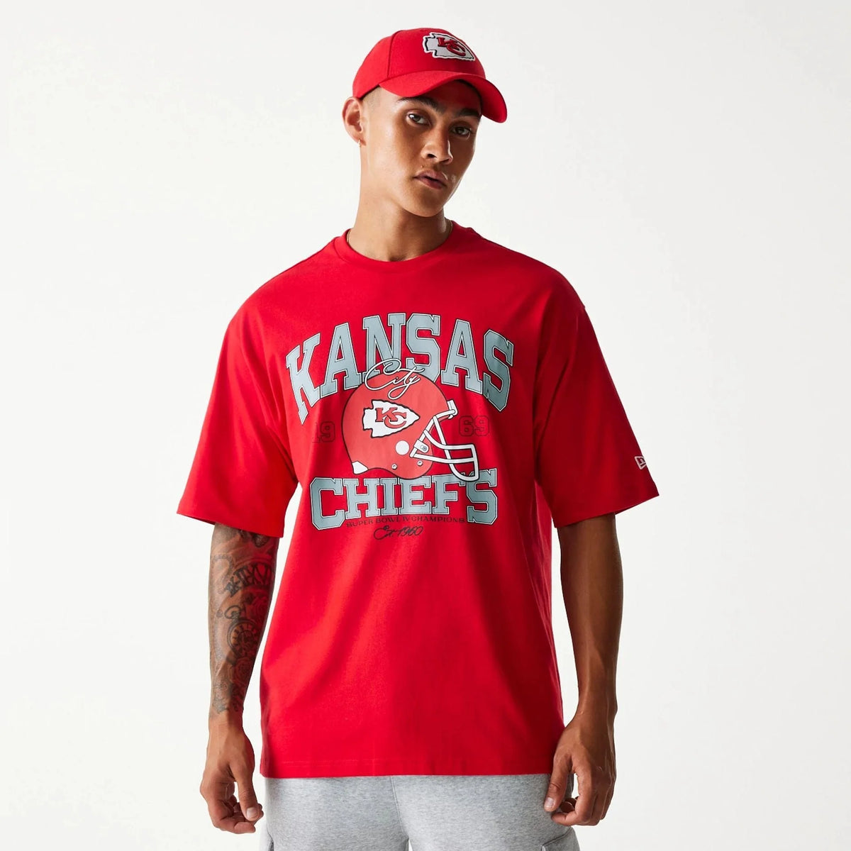 New Era Kansas City Chiefs NFL Helmet Red Oversized férfi póló