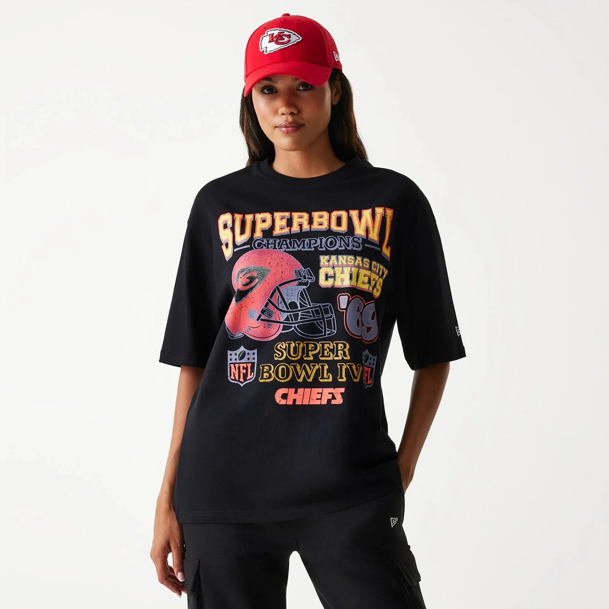 New Era Kansas City Chiefs NFL Super Bowl Black Oversized férfi póló
