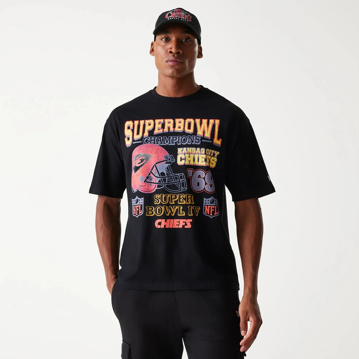New Era Kansas City Chiefs NFL Super Bowl Black Oversized férfi póló