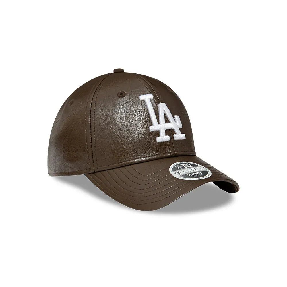 New Era LA Dodgers MLB Faux Leather Crinkled 9FORTY műbőr baseball sapka, női
