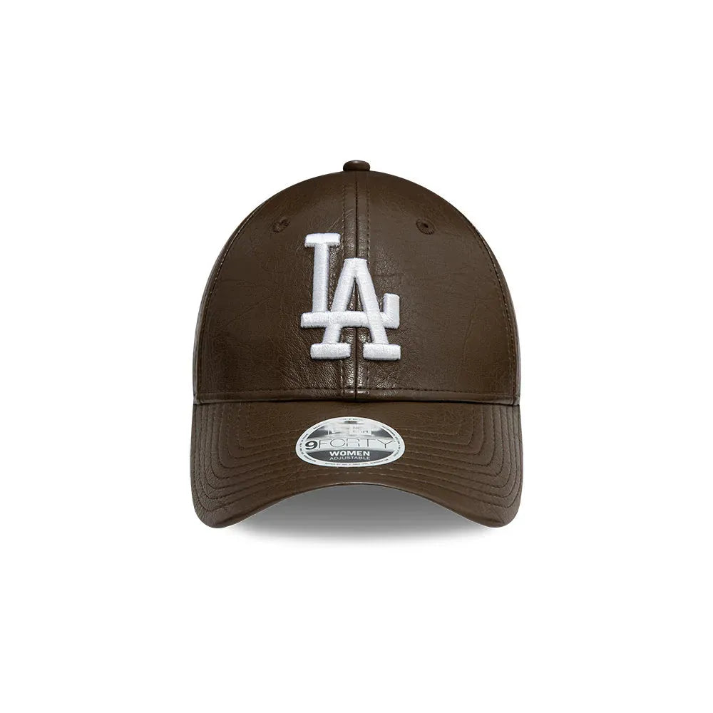 New Era LA Dodgers MLB Faux Leather Crinkled 9FORTY műbőr baseball sapka, női