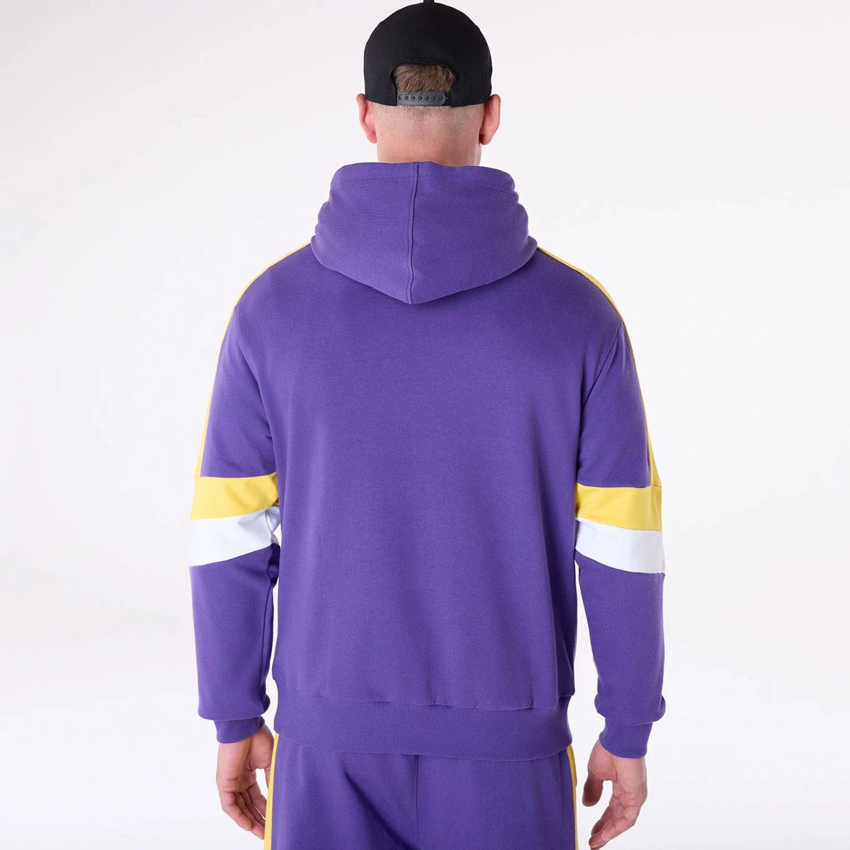 New Era LA Lakers Colour Block Purple Oversized férfi kapucnis pulóver