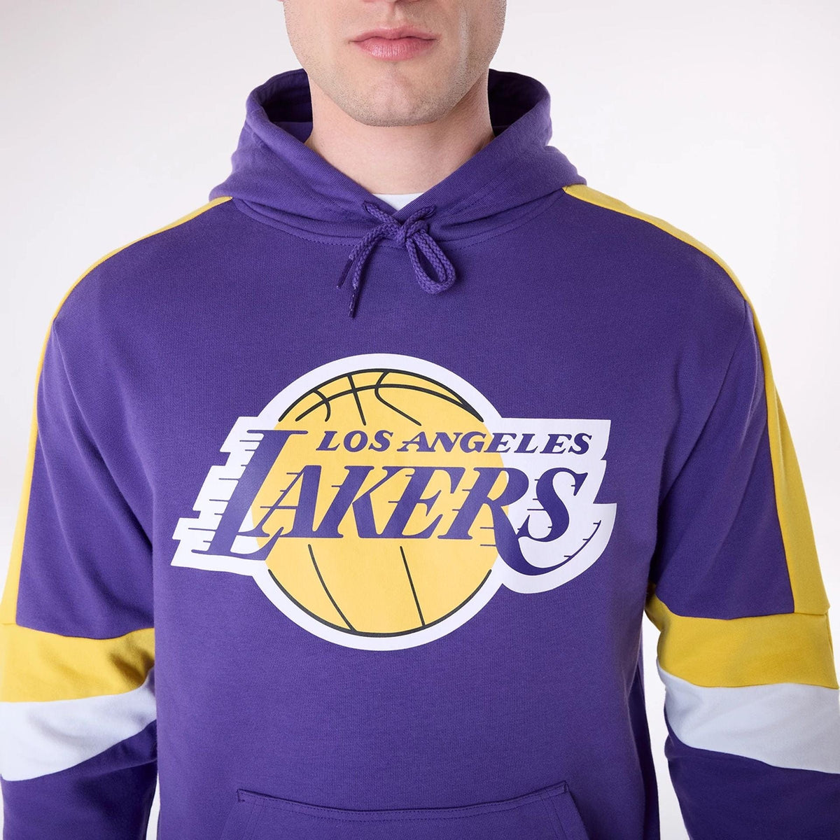 New Era LA Lakers Colour Block Purple Oversized férfi kapucnis pulóver