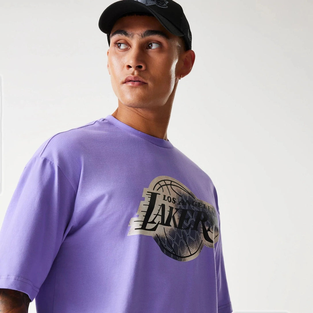 New Era LA Lakers NBA All Over Print Infill Purple Oversized póló - Sportmania.hu
