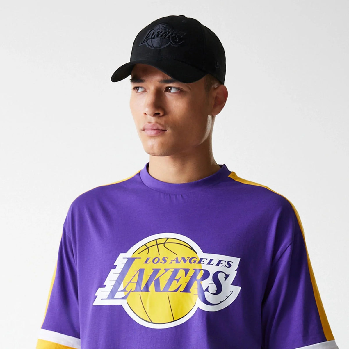 New Era LA Lakers NBA Panel Purple Oversized férfi póló