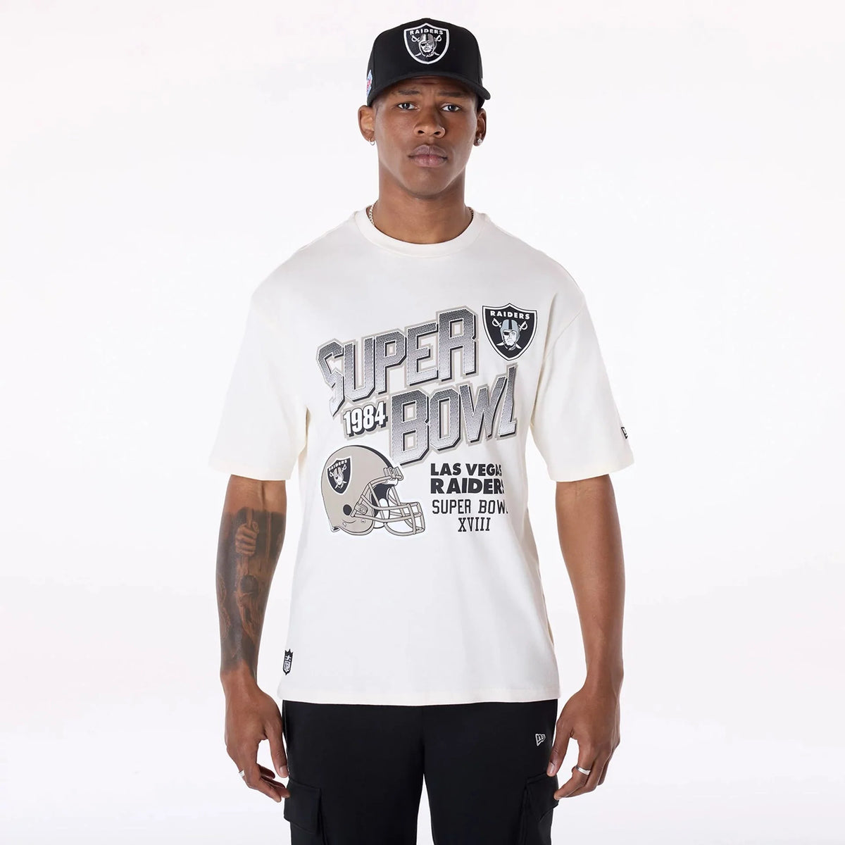 New Era Las Vegas Raiders NFL Helmet Open White férfi póló