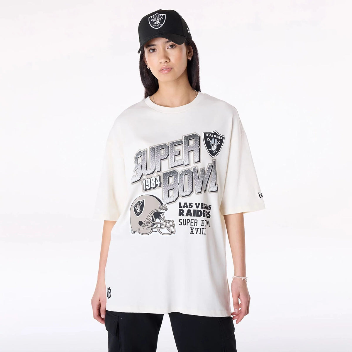 New Era Las Vegas Raiders NFL Helmet Open White férfi póló