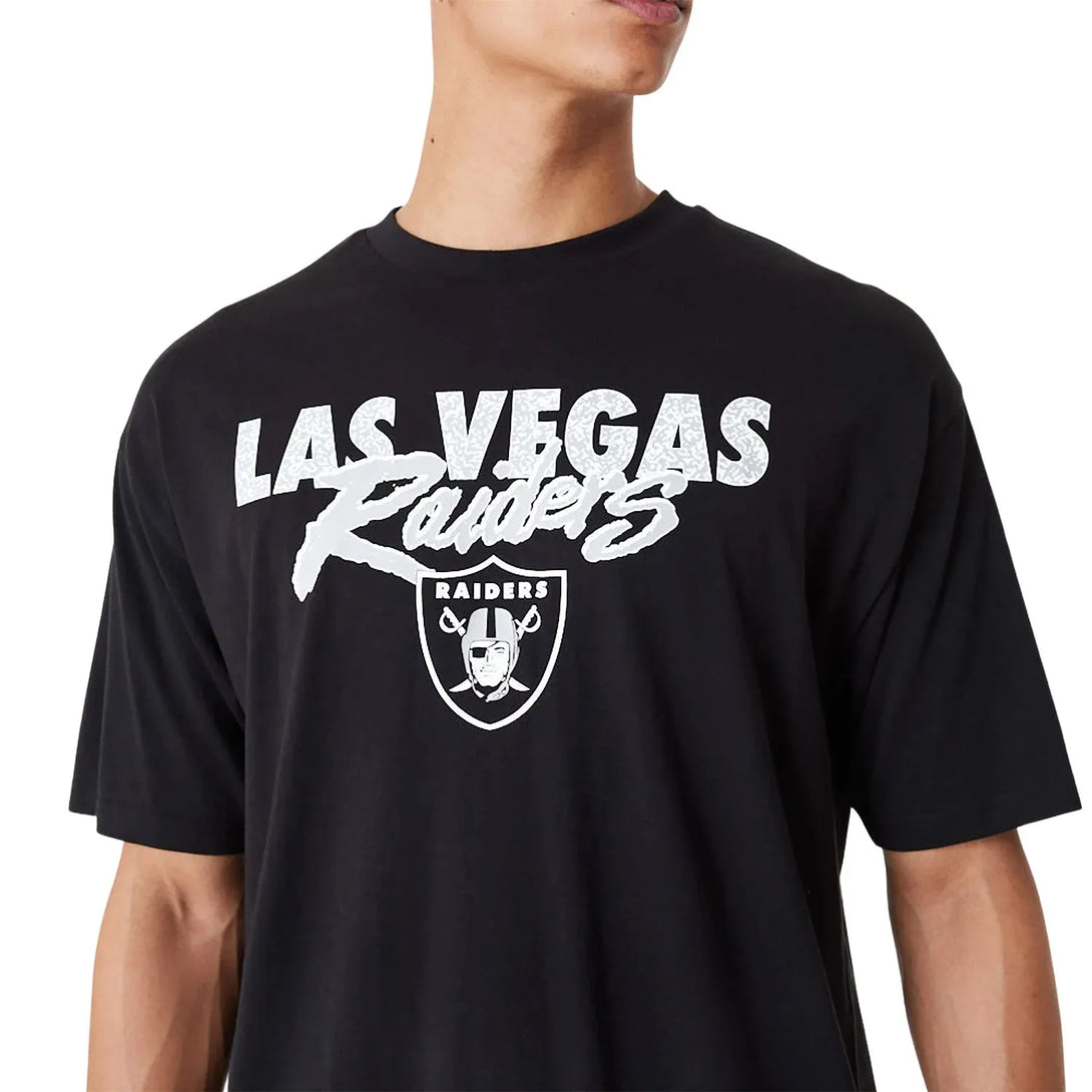 New Era Las Vegas Raiders NFL Script Black Oversized Póló - Sportmania.hu