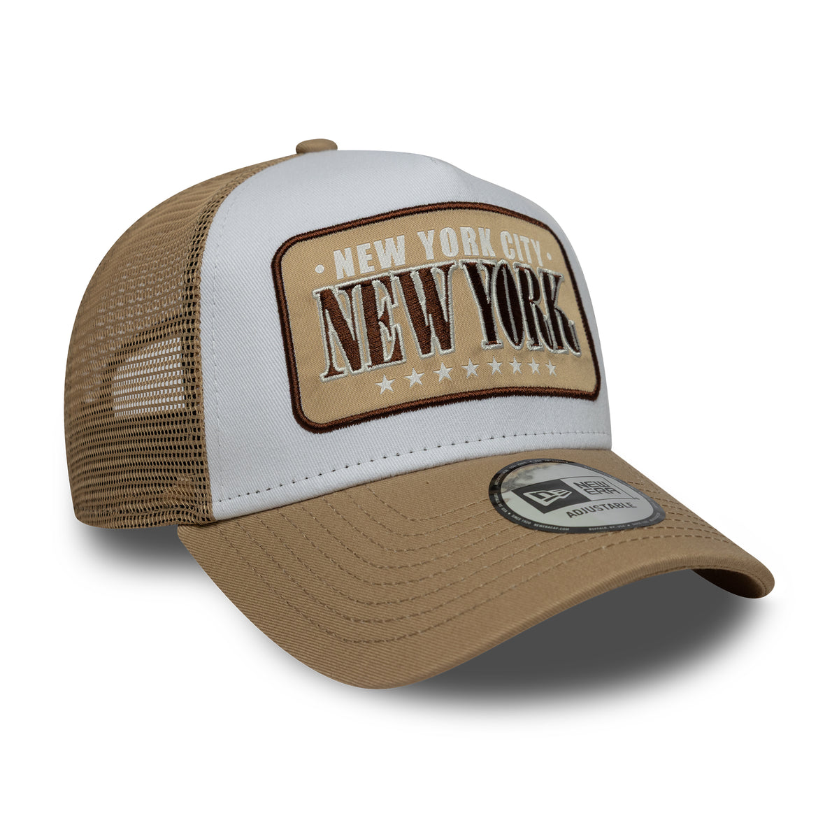 New Era Location Patch Light Beige 9FORTY A-Frame Trucker sapka