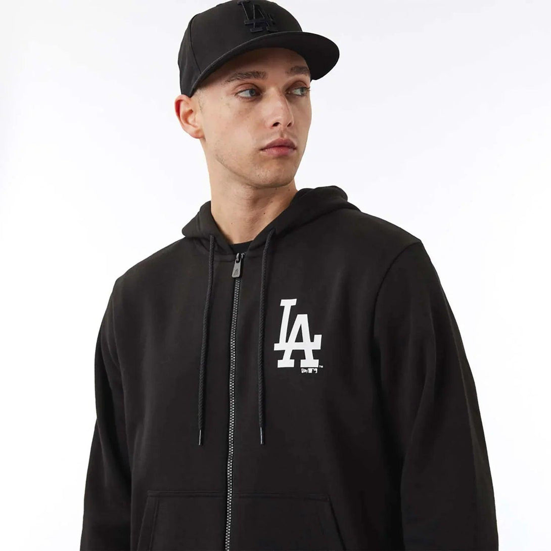 New Era LA Dodgers MLB League Essential Black cipzáras pulóver kapucnis pulóver - Sportmania.hu