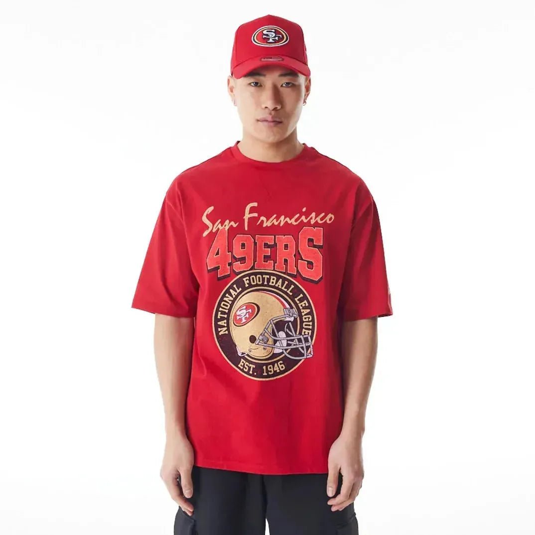 New Era New San Francisco 49ers NFL Helmet Graphic Red Oversized póló